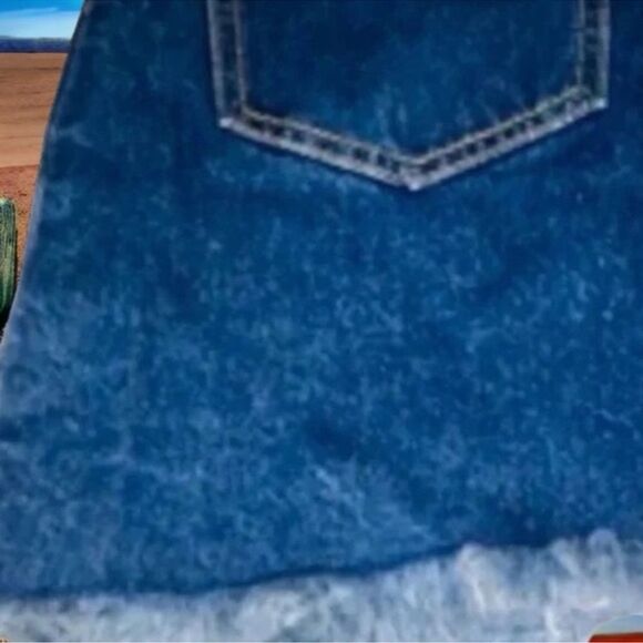 Forever 21 Dress NWT Denim Bibb Overall Frayed Hem Denim Mini Jeans Size Small - Picture 11 of 16